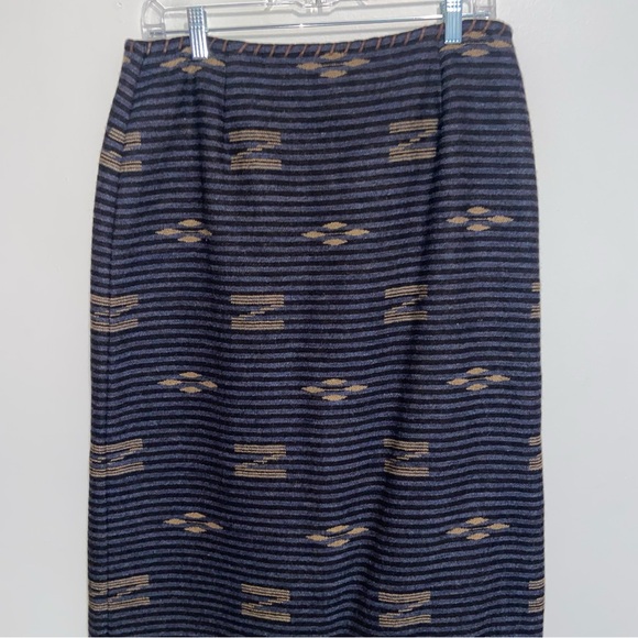 Lauren Ralph Lauren Skirt Size 14P  Southwestern Indian Blanket Wrap Wool Concho - Picture 10 of 14